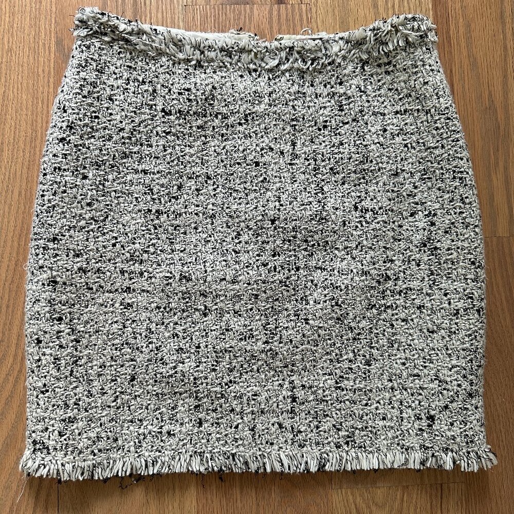 White Black Tweed Skirt